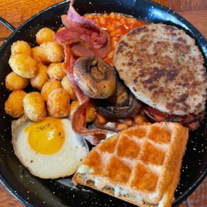 Full English breakfast at a Nantwich b&b